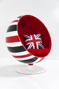 Custom Painted Union Jack Ball Chair