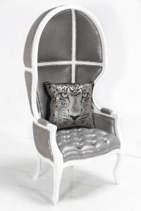 Balloon Chair in Metallic Silver Linen
