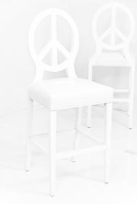 Peace Barstools in Splash White Faux Leather