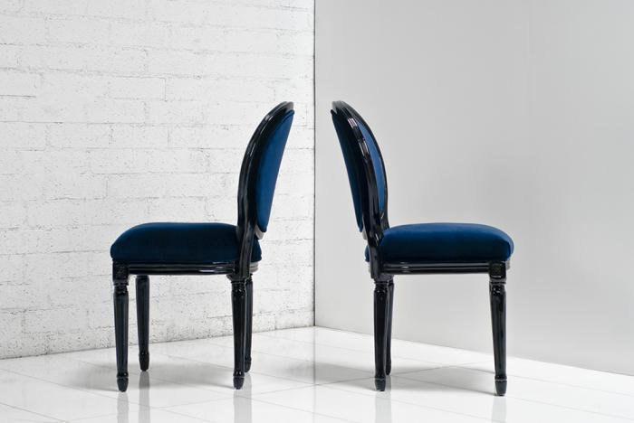 Navy louis dining chair sales