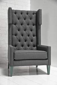 Tangier Wing Chair in Charcoal Tweed