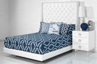 St. Tropez Bed in Ford White Faux Leather