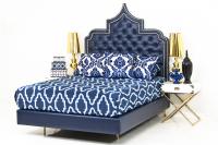 The Casbah Bed in Navy Faux Leather