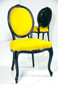 Victoria Dining Chair in Yellow Cowhide