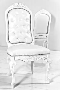 Monte Carlo Dining Chair in White Faux Leather