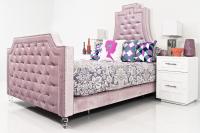 Lolita Bed in Pink Velvet