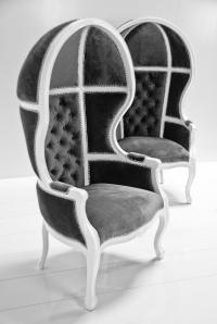 Balloon Chair in Charcoal Velvet