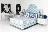 Bel-Air Bed in Metallic Lagos Blue Linen