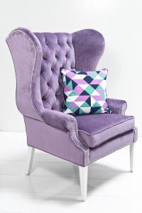 Swan Wing Chair in Lavender Velvet