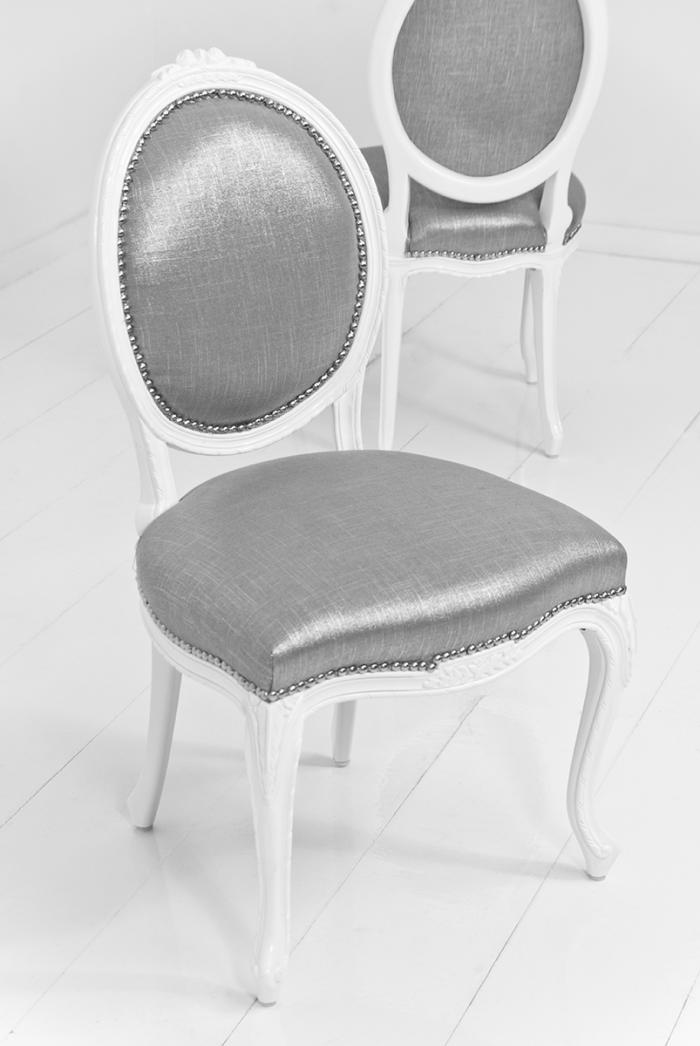 Victoria Dining Chair in Metallic Talpa Linen