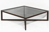 The X Coffee Table in Walnut and Smoked Glass