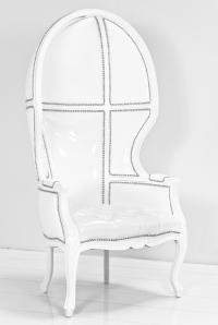 Balloon Chair in Splash White Faux Patent Leather