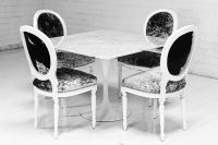 Eero Saarinen Style Square Marble Pedestal Dining Table
