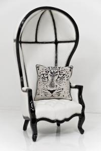 Balloon Chair in Cream Lizard Faux Leather
