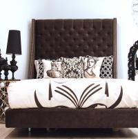 St. Tropez Bed in Charcoal velvet