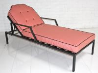 Hollywood Sunlounger in Pink with Black Piping