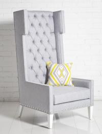 Tangier Wing Chair Gray Tweed 