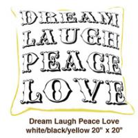 Dream Laugh Peace Love White / Black / Yellow