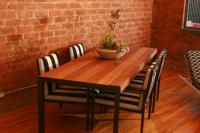 Ironwood Outdoor Dining Table with Matt Black Base