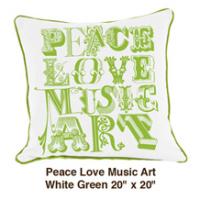 Peace Love Music Art White / Green